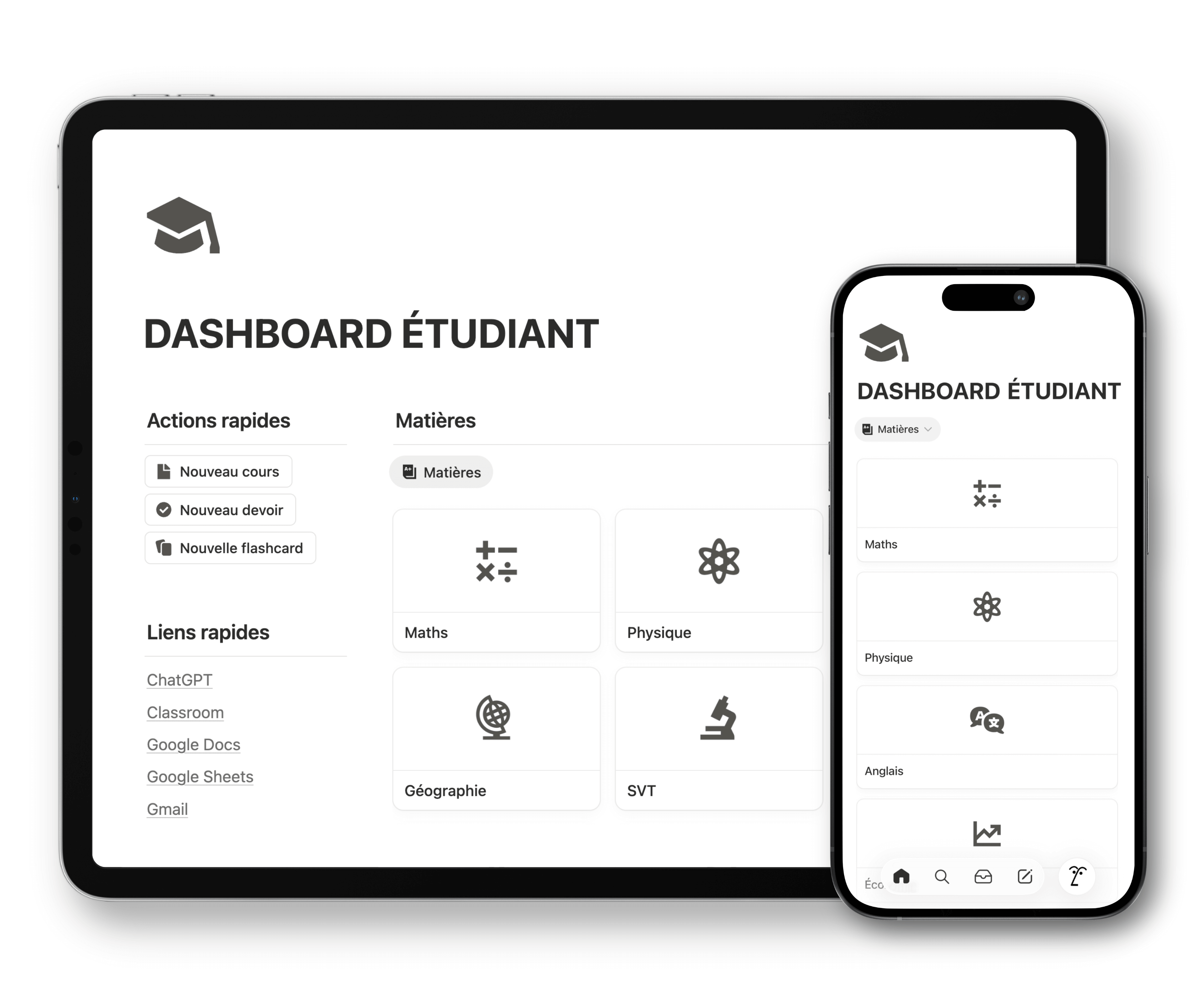DASHBOARD ÉTUDIANT